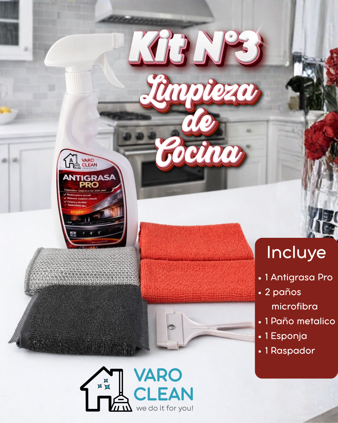 Kit N°3 Limpieza de Cocina – VAROCLEAN